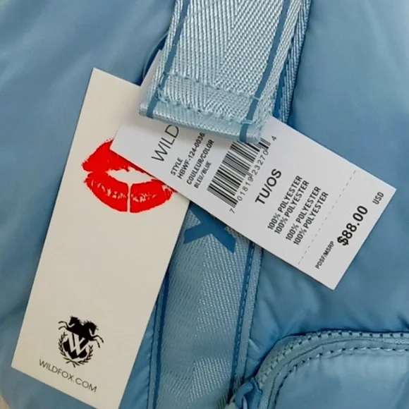 Brand New SEALED Wildfox Blue Puffy Tote Overnight Bag Diaper Beach GREAT GIFT - Picture 8 of 8